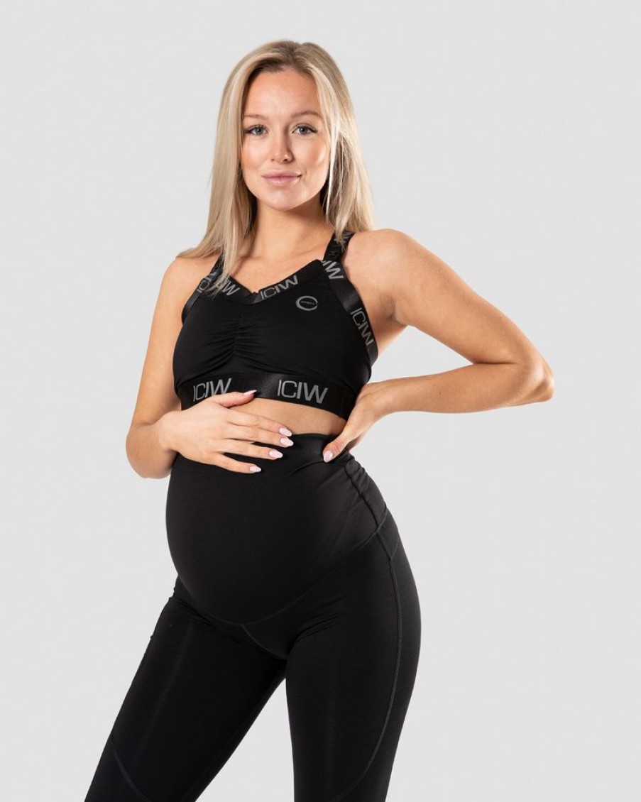 Dame ICIW Sport-Bh | Maternity Nursing Sports Bra Black