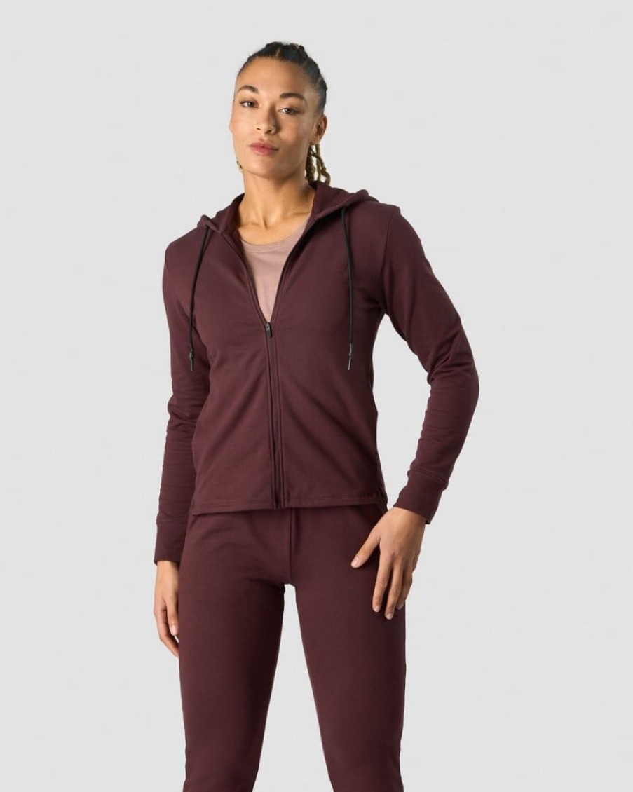 Dame ICIW Langermet | Stride Zipper Hoodie Wmn Burgundy