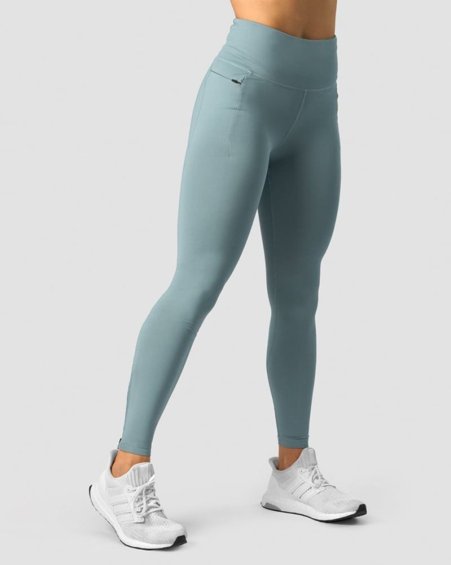 Dame ICIW Tights & Leggings | Classic Pocket Tights Tall Steel Blue