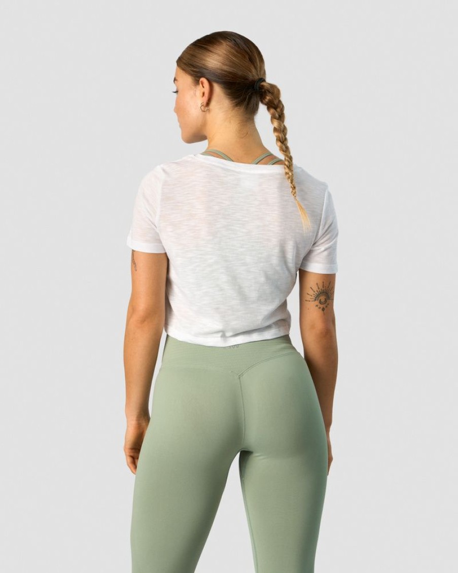 Dame ICIW T-Shirts | Premium Crop Top White Wmn