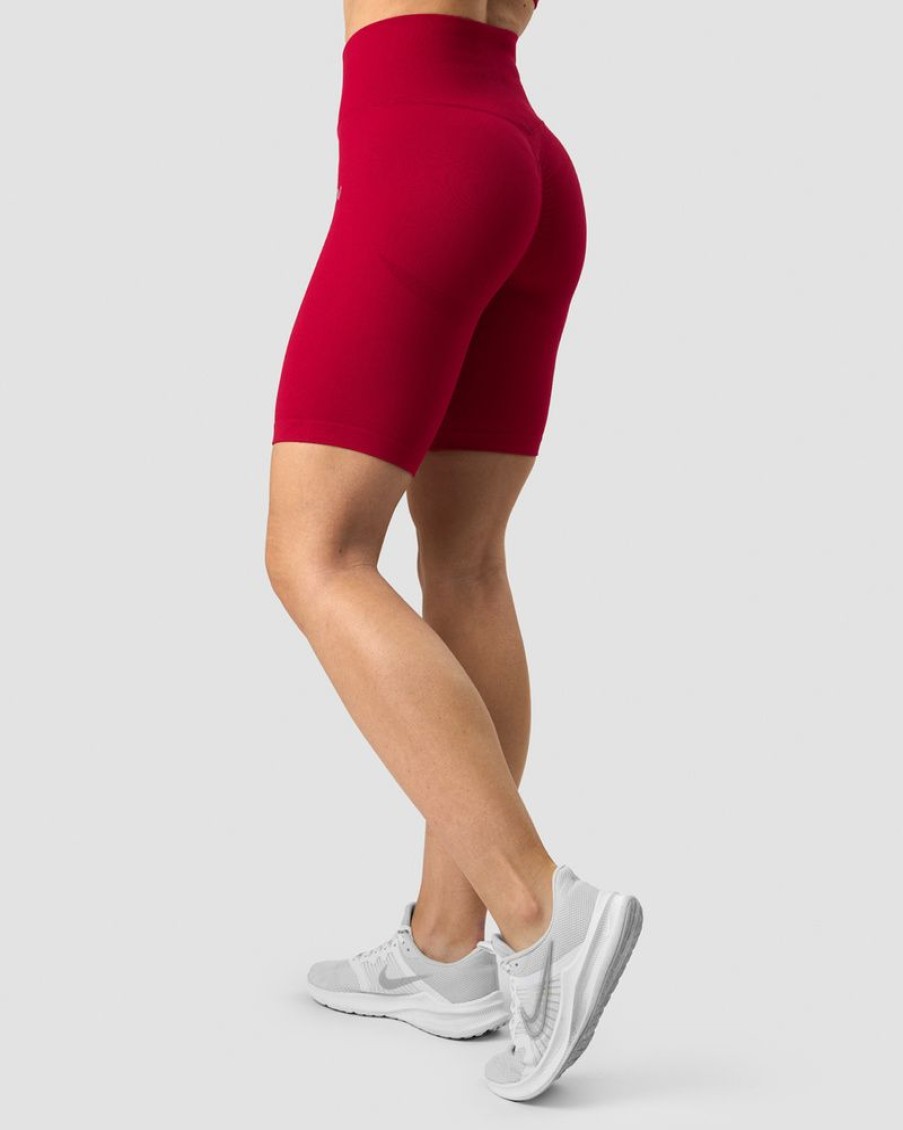 Dame ICIW Seamless | Scrunch Seamless Biker Shorts Deep Red