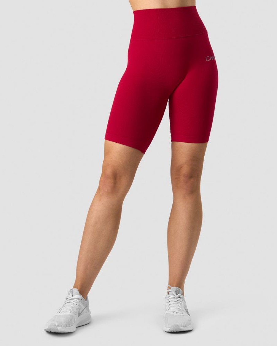 Dame ICIW Seamless | Scrunch Seamless Biker Shorts Deep Red