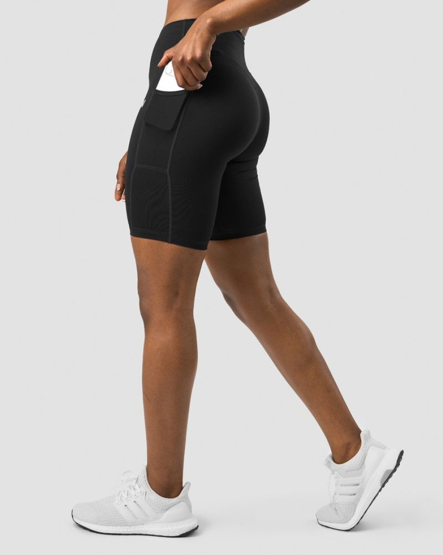 Dame ICIW Shorts | Classic Pocket Biker Shorts Black Wmn