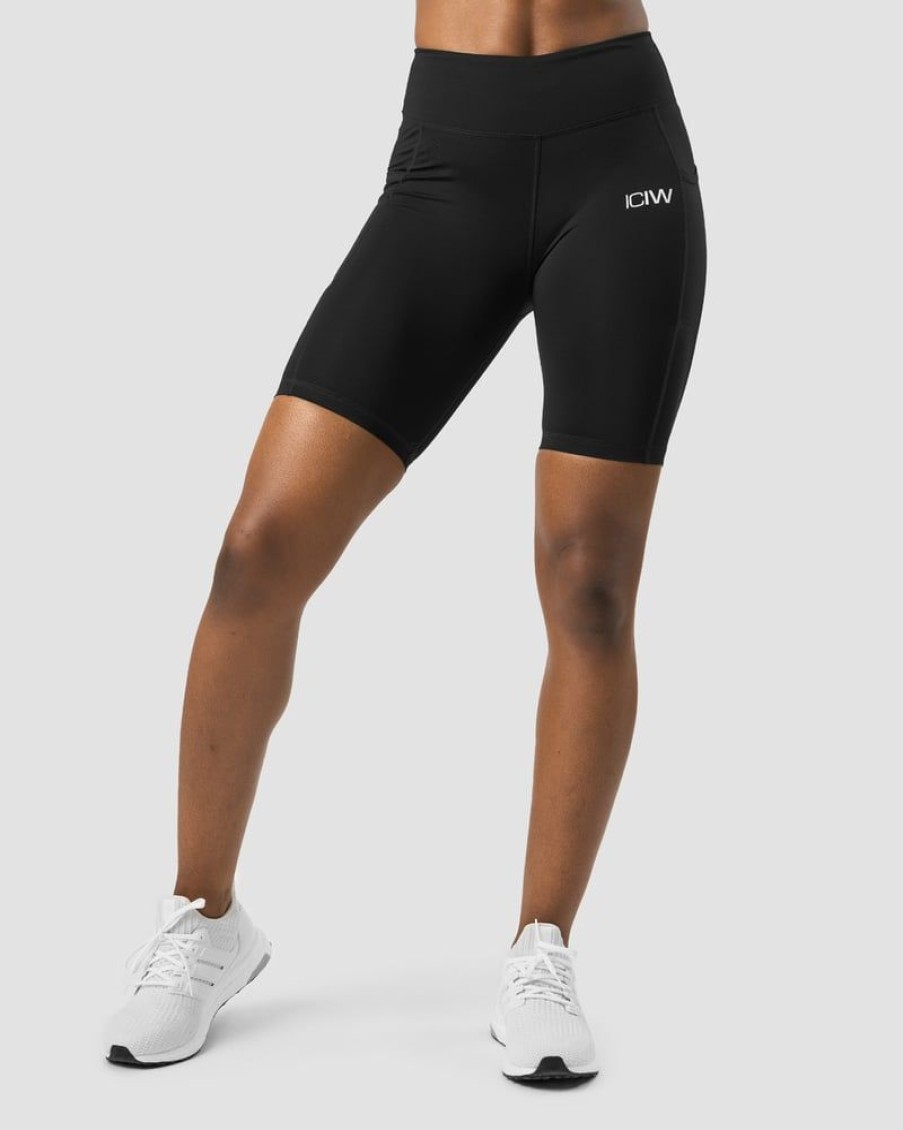 Dame ICIW Shorts | Classic Pocket Biker Shorts Black Wmn
