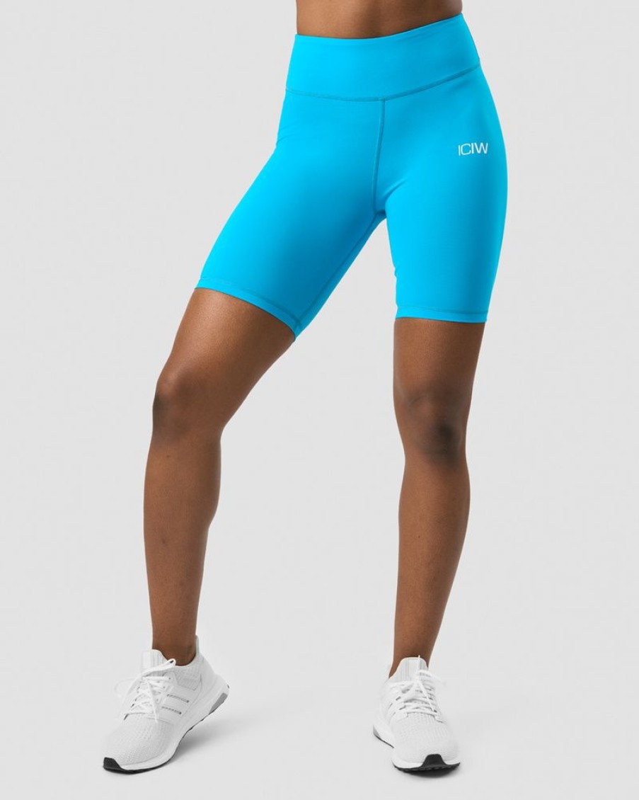 Dame ICIW Shorts | Scrunch V-Shape Biker Shorts Blue