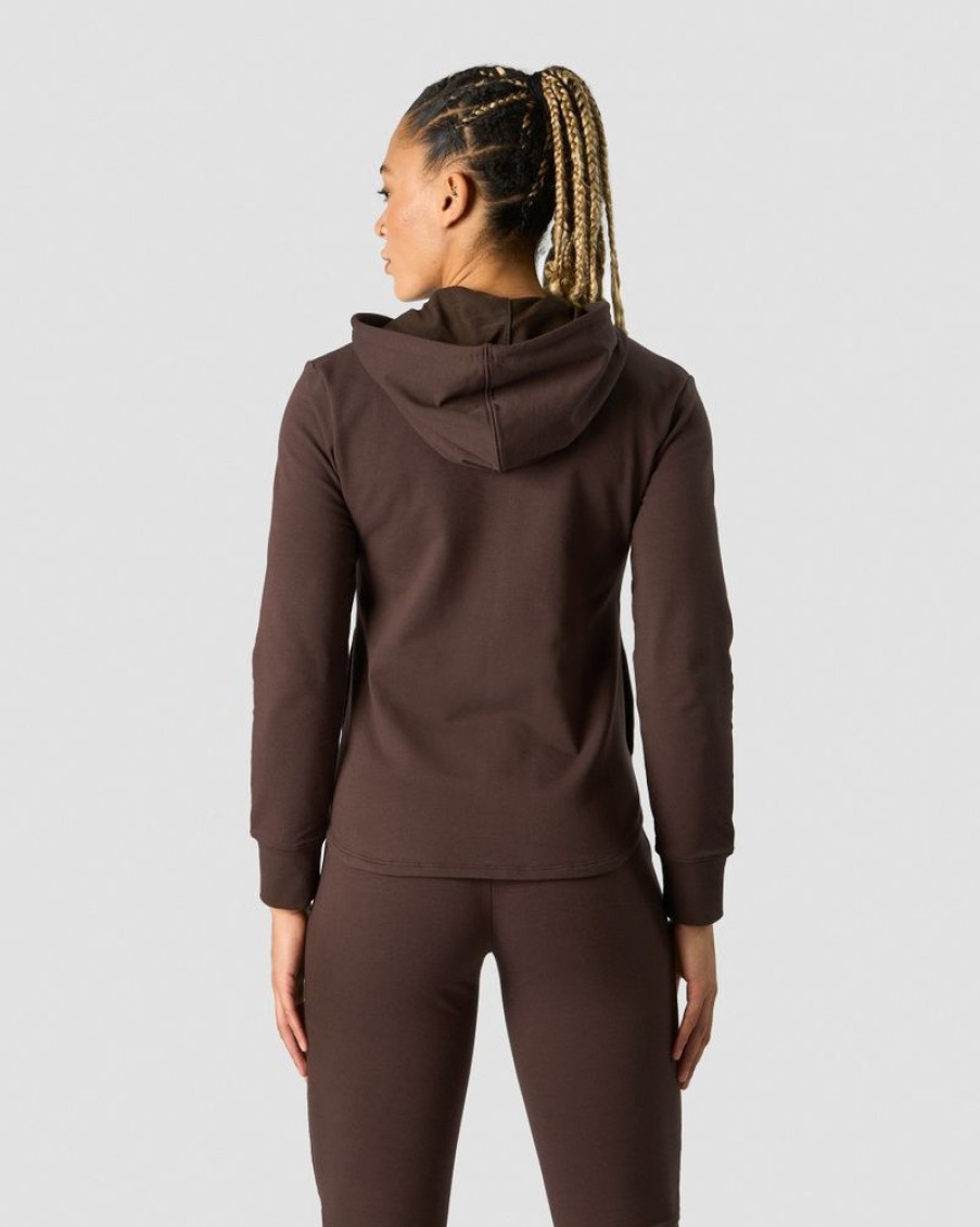 Dame ICIW Langermet | Stride Zipper Hoodie Wmn Dark Brown