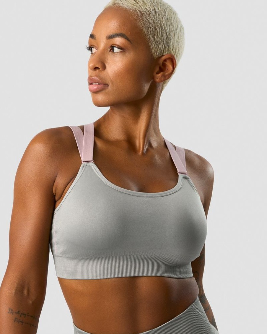 Dame ICIW Sport-Bh | Deluxe Seamless Adjustable Sports Bra Grey
