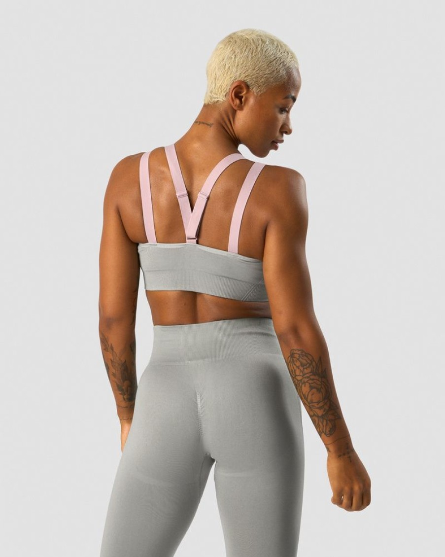 Dame ICIW Sport-Bh | Deluxe Seamless Adjustable Sports Bra Grey