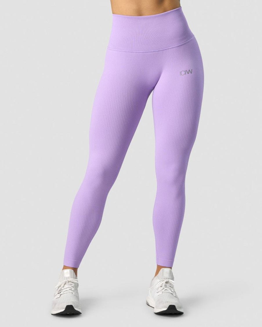 Dame ICIW Tights & Leggings | Ribbed Define Seamless Pocket Tights Lavender