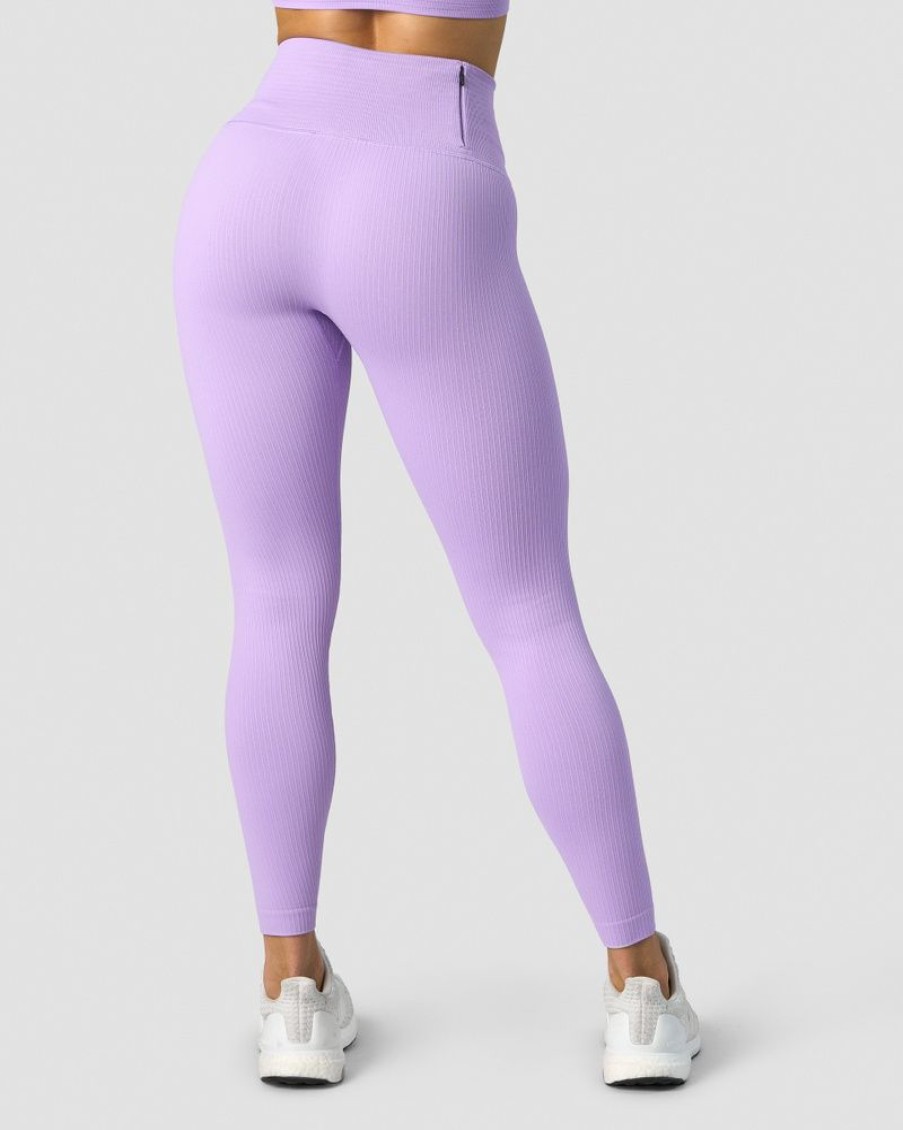 Dame ICIW Tights & Leggings | Ribbed Define Seamless Pocket Tights Lavender