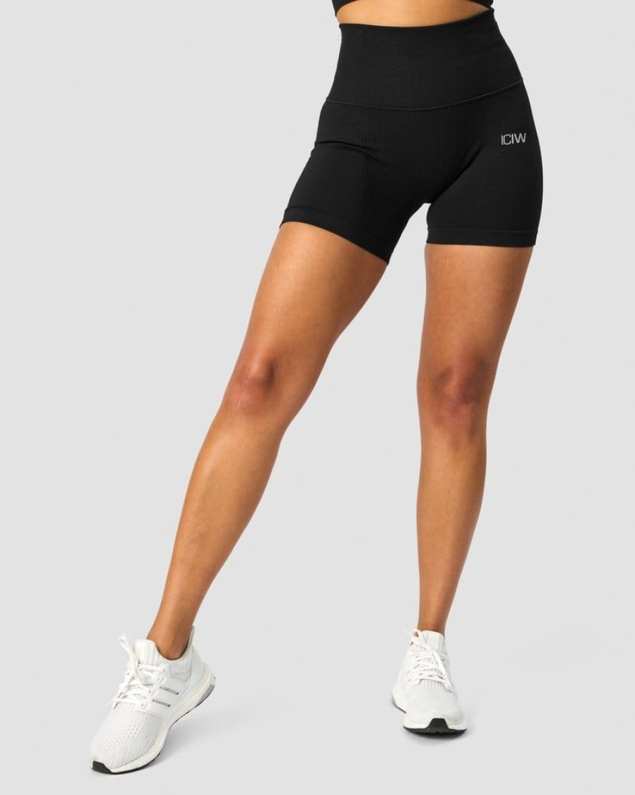 Dame ICIW Seamless | Ribbed Define Seamless Pocket Shorts Black