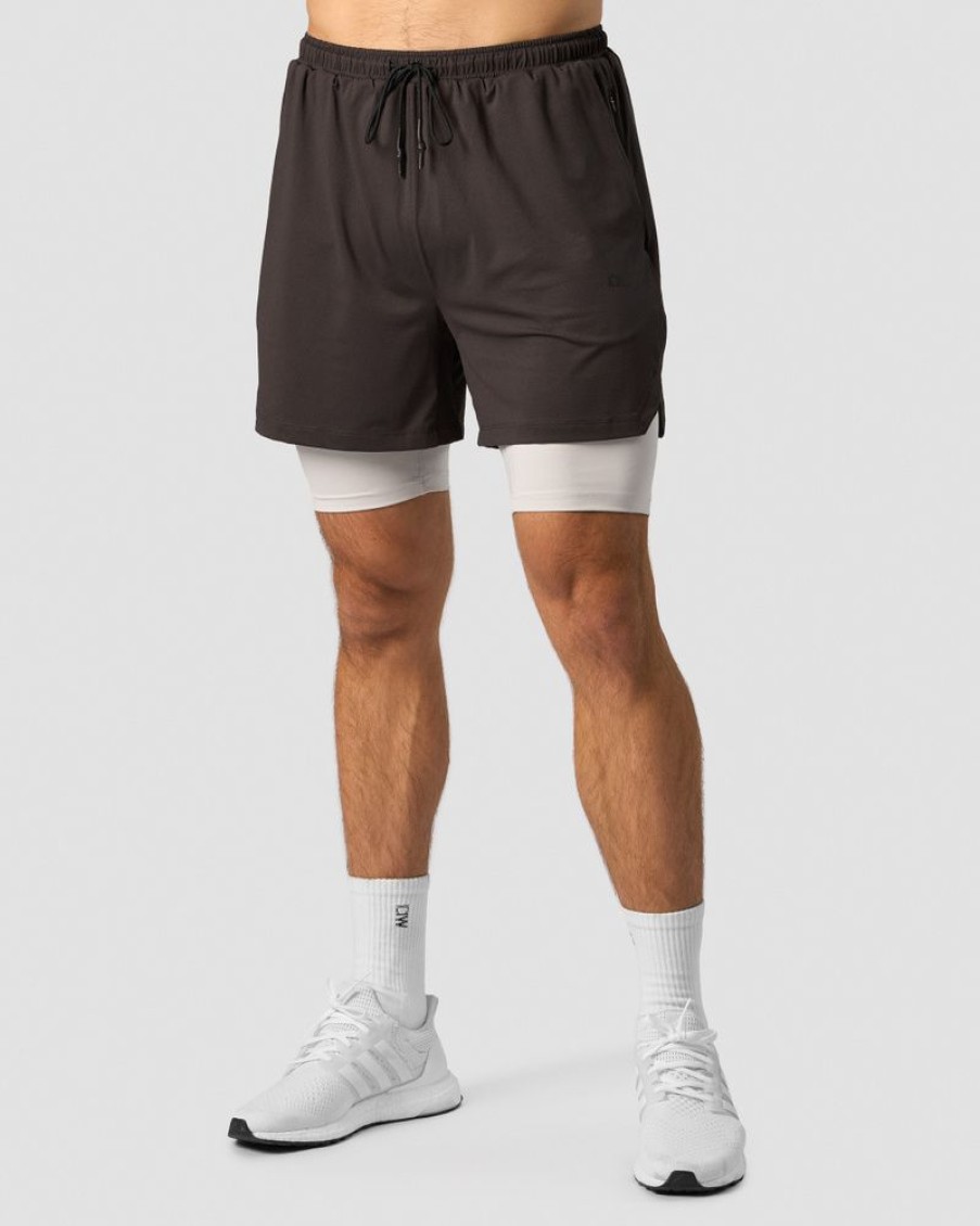 Herre ICIW Shorts | Stride 2-In-1 Shorts Men Charcoal