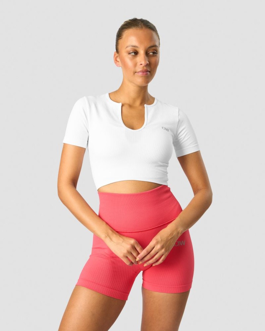 Dame ICIW Seamless | Ribbed Define Seamless Cropped T-Shirt White