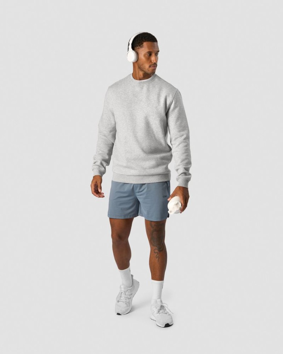 Herre ICIW Langermet | Everyday Crewneck Side Logo Men Light Grey Melange