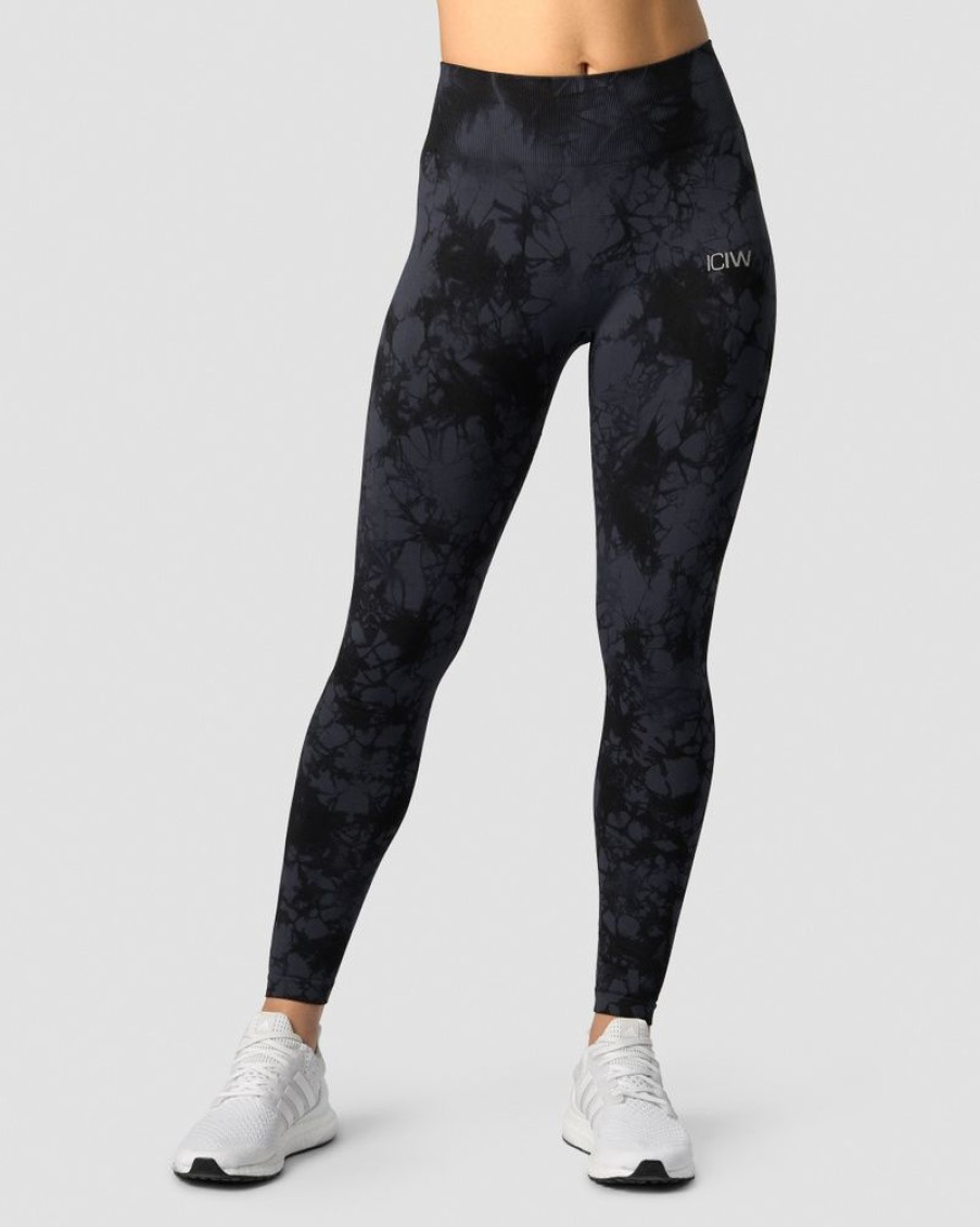 Dame ICIW Tights & Leggings | Define Seamless Tie Dye Tights Midnight