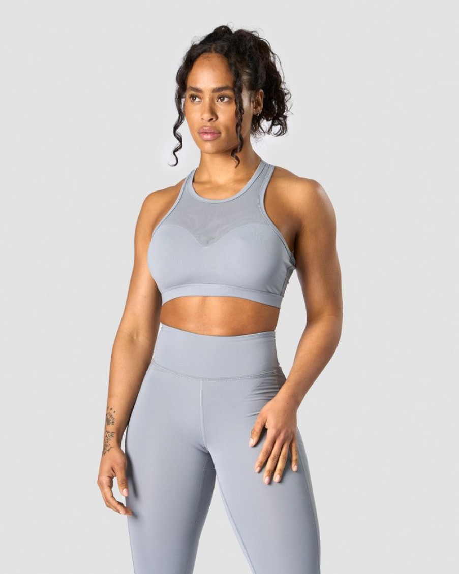 Dame ICIW Sport-Bh | Revive Mesh Sports Bra Dusty Blue