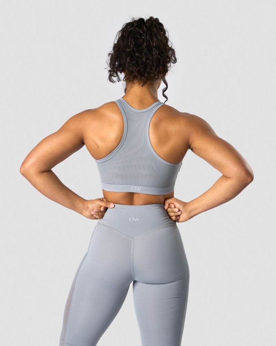Dame ICIW Sport-Bh | Revive Mesh Sports Bra Dusty Blue