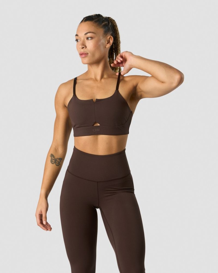 Dame ICIW Sport-Bh | Stride Strappy Sportsbra Dark Brown