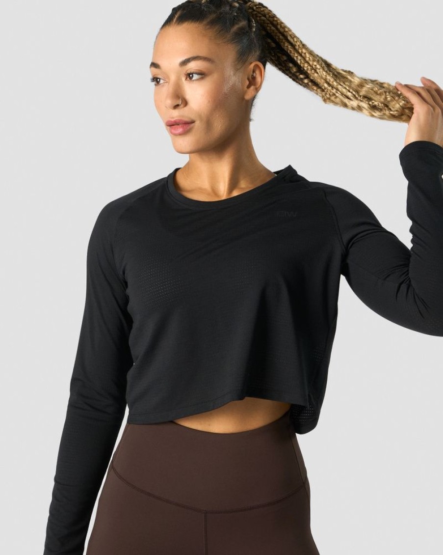 Dame ICIW Langermet | Stride Cropped Long Sleeve Wmn Black