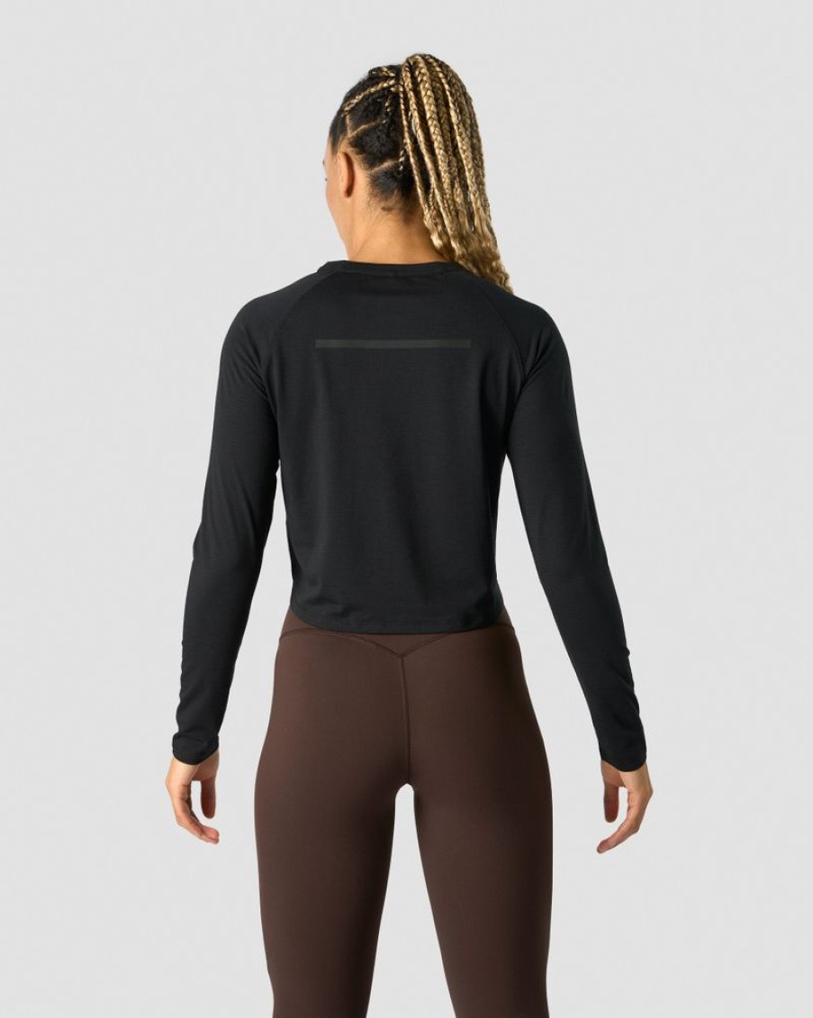 Dame ICIW Langermet | Stride Cropped Long Sleeve Wmn Black