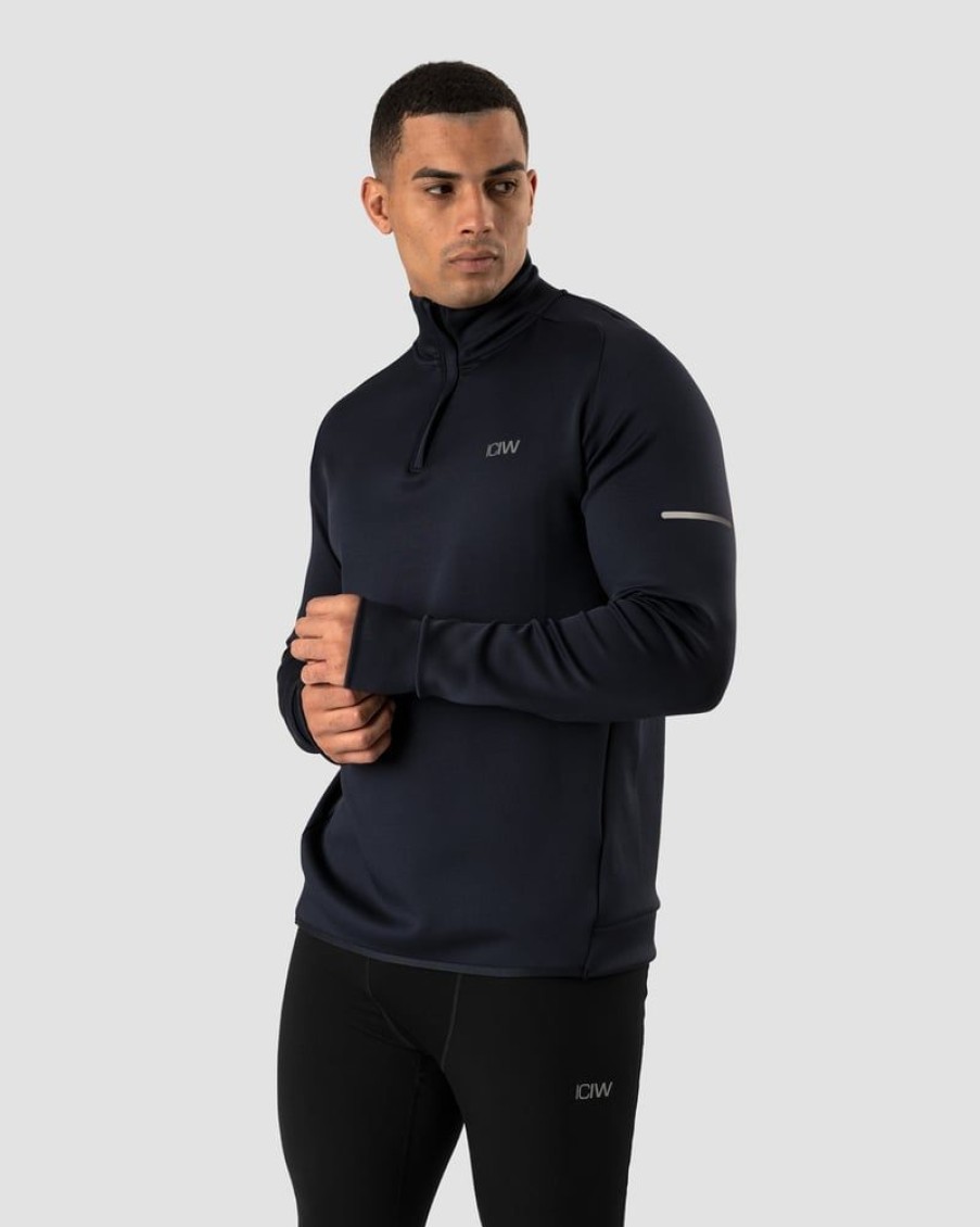 Herre ICIW Langermet | Mercury 1/4 Zip Crewneck Navy