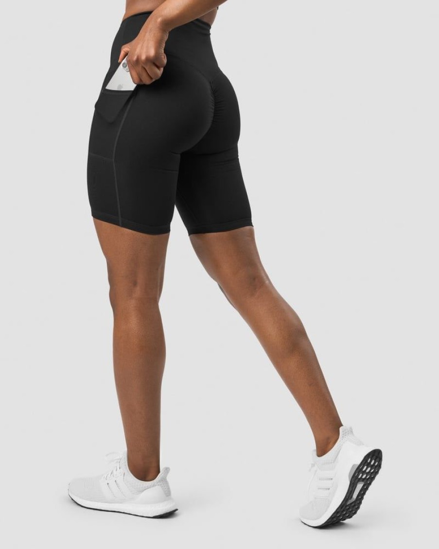 Dame ICIW Shorts | Scrunch Pocket Biker Shorts Black Wmn