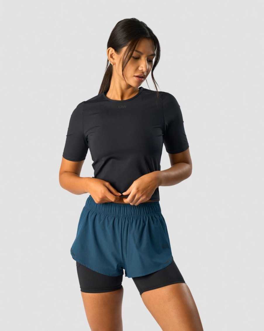 Dame ICIW T-Shirts | Charge Cropped Mid Sleeve Wmn Black