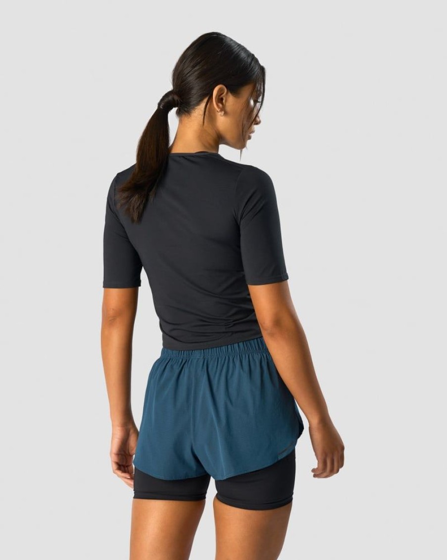 Dame ICIW T-Shirts | Charge Cropped Mid Sleeve Wmn Black