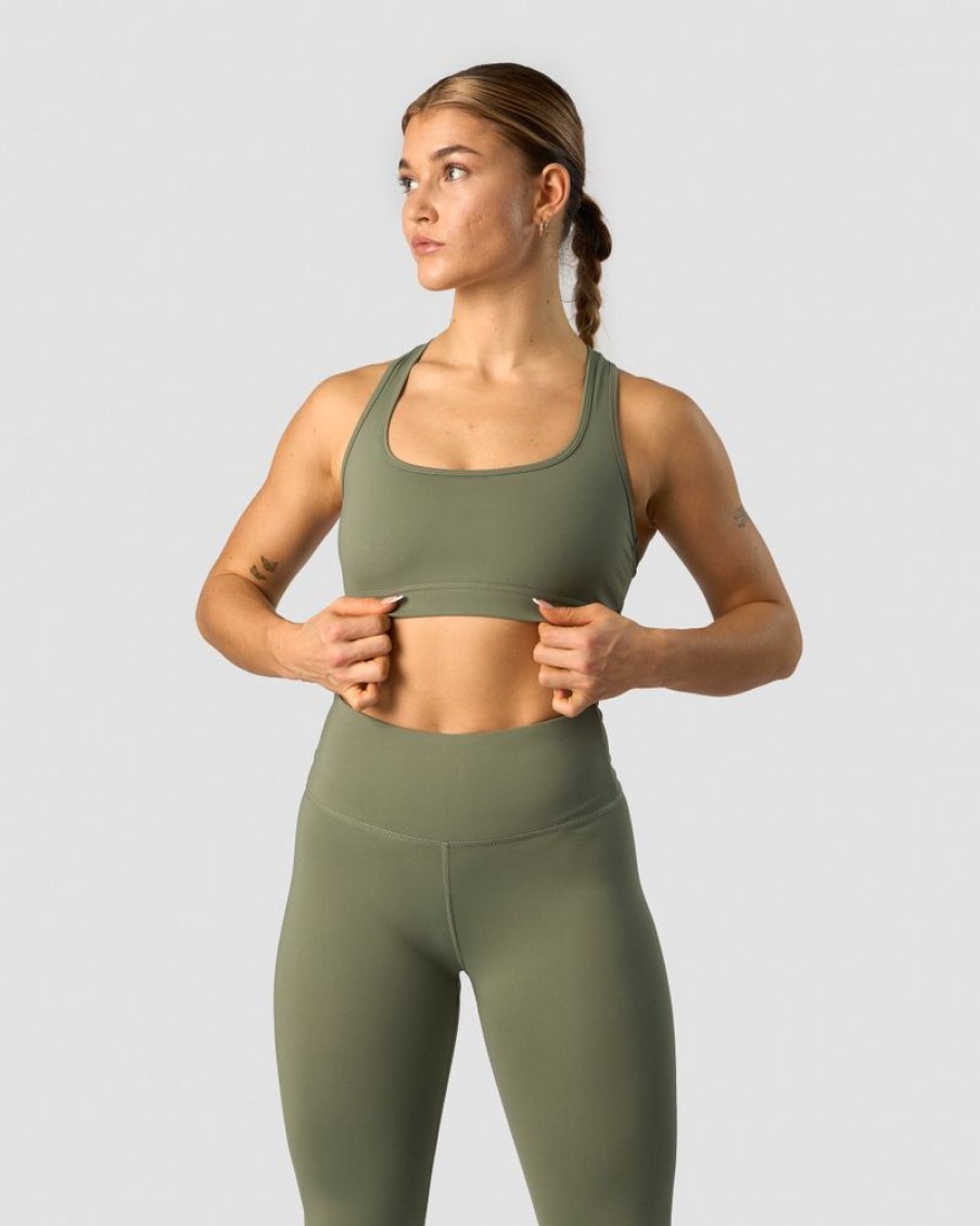 Dame ICIW Sport-Bh | Classic Sports Bra Dk Dusty Green