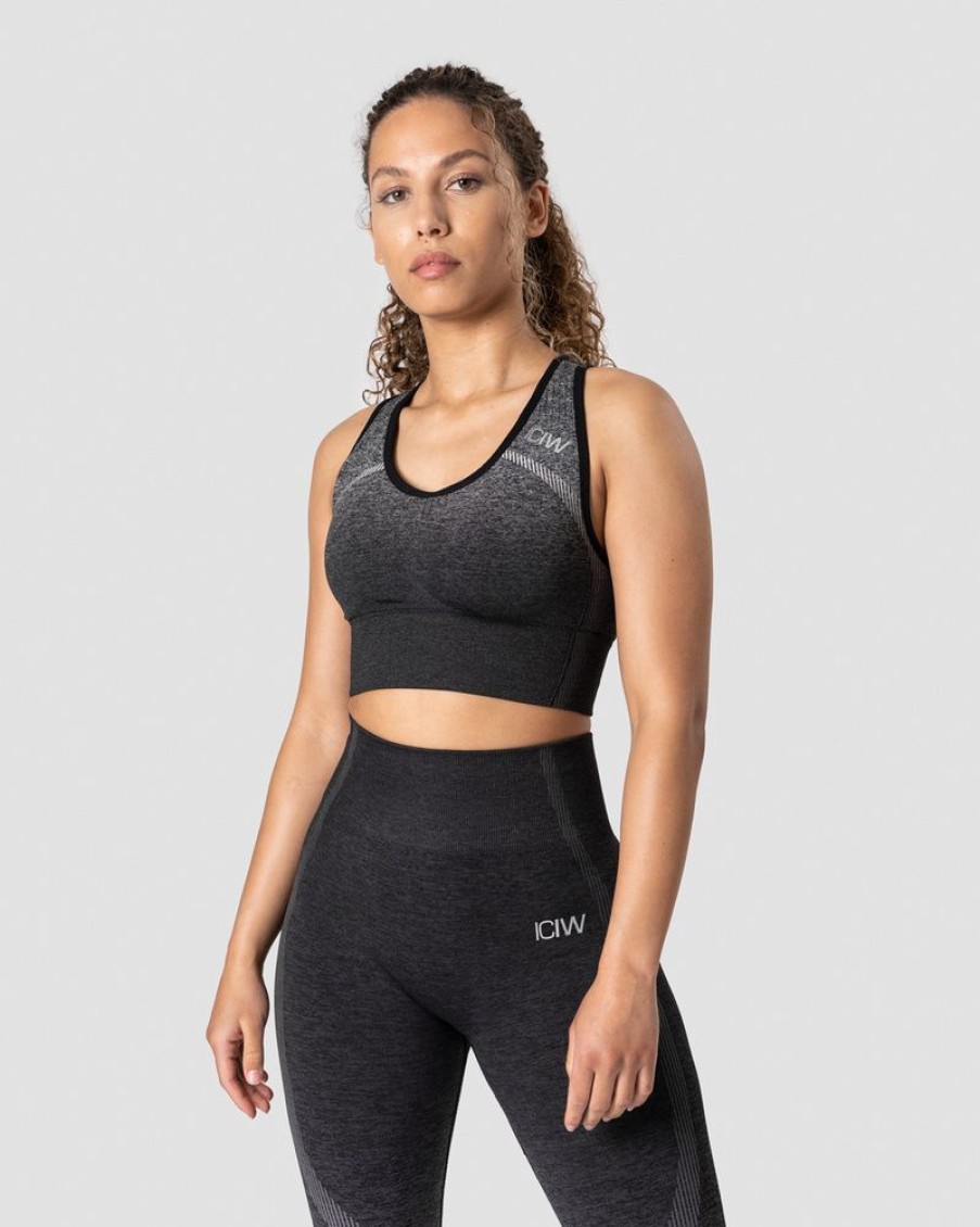 Dame ICIW Sport-Bh | Ombre Seamless Sports Bra Graphite Melange
