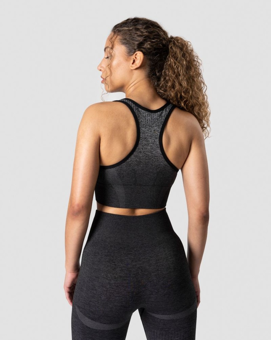 Dame ICIW Sport-Bh | Ombre Seamless Sports Bra Graphite Melange