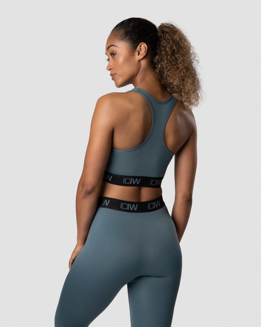 Dame ICIW Sport-Bh | Define Seamless Logo Sports Bra Jungle Green/Black
