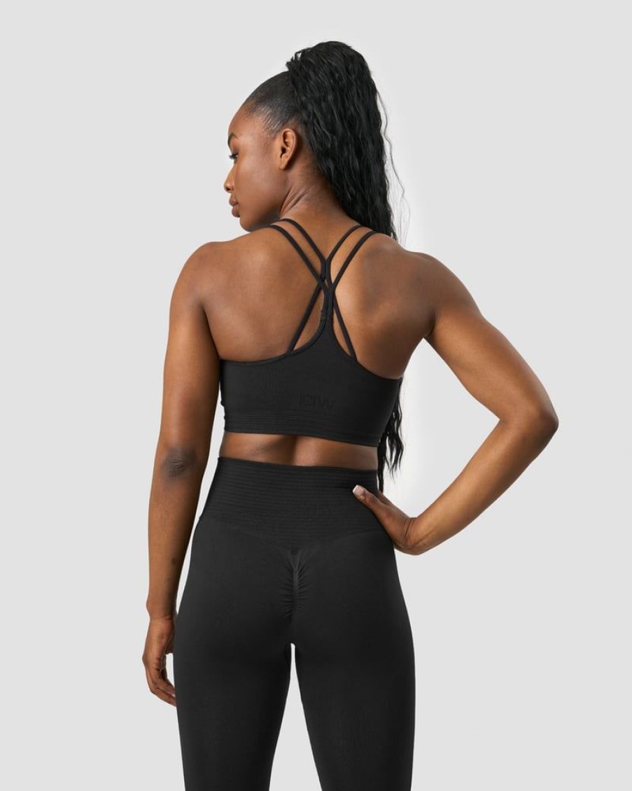 Dame ICIW Sport-Bh | Define Seamless Scrunch Sports Bra Black