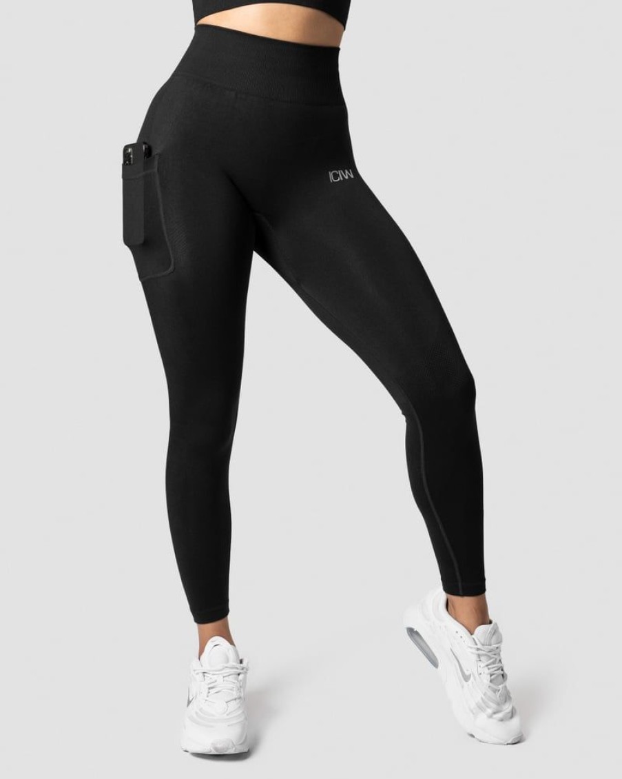 Dame ICIW Tights & Leggings | Define Seamless Pocket Tights Black