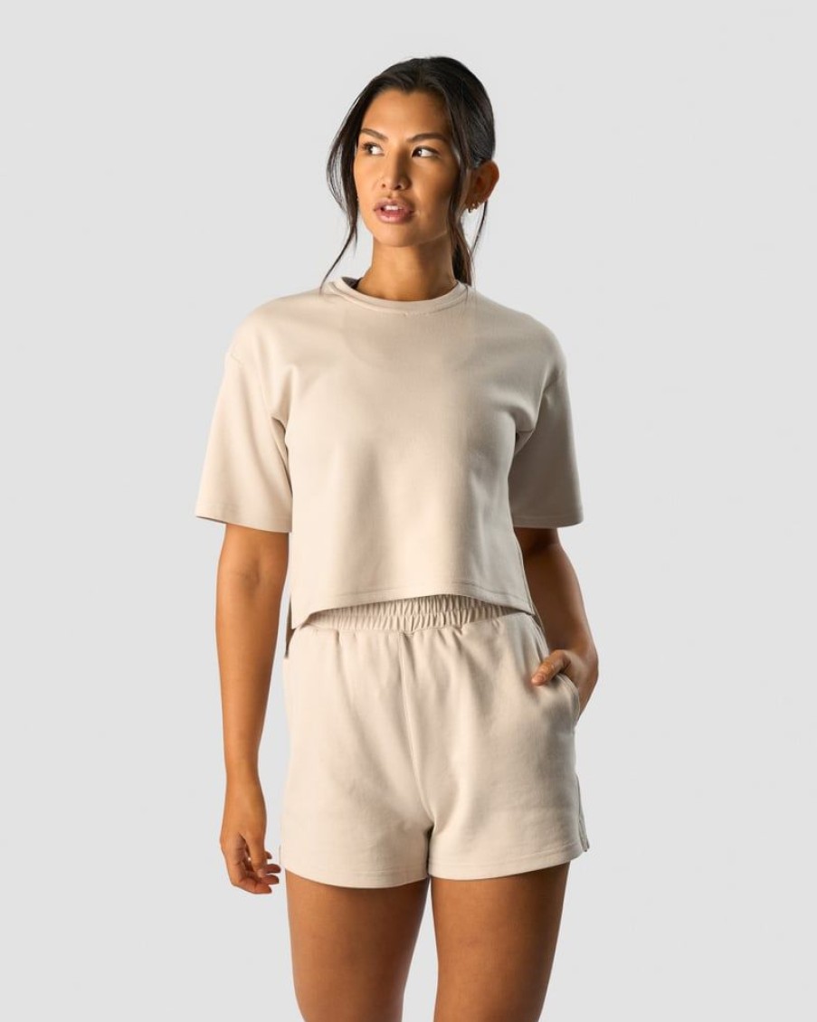 Dame ICIW T-Shirts | Revive Heavy Cropped T-Shirt Wmn Beige
