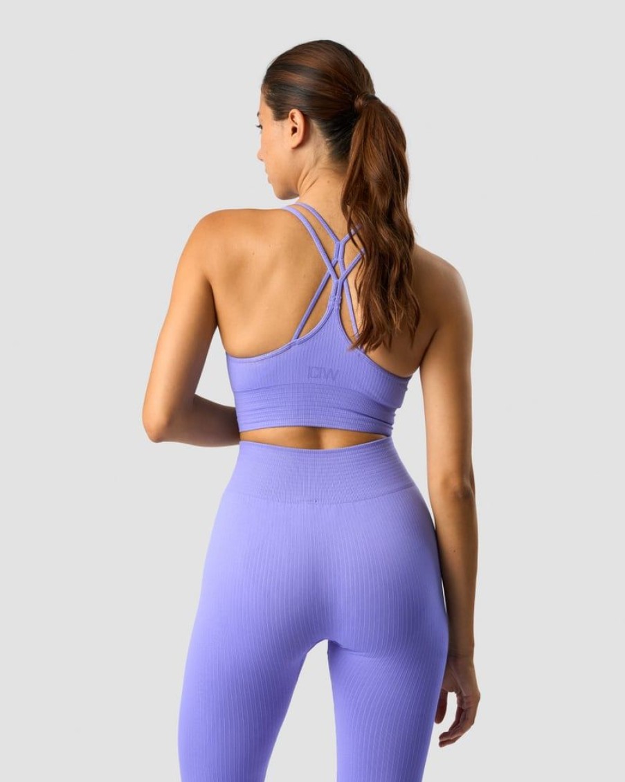 Dame ICIW Sport-Bh | Ribbed Define Seamless Sports Bra Dk Lavender