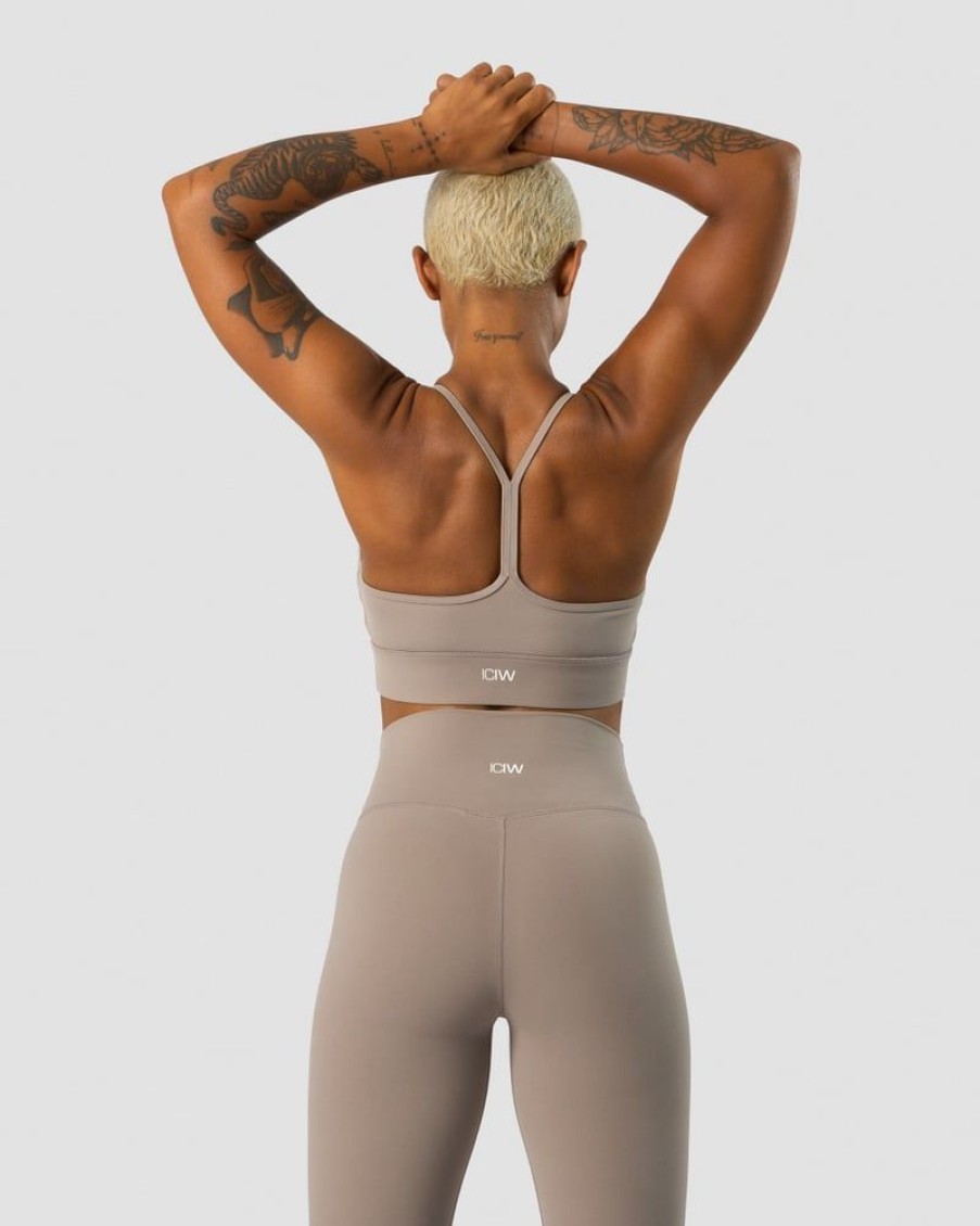 Dame ICIW Sport-Bh | Nimble Strappy Sports Bra Greige
