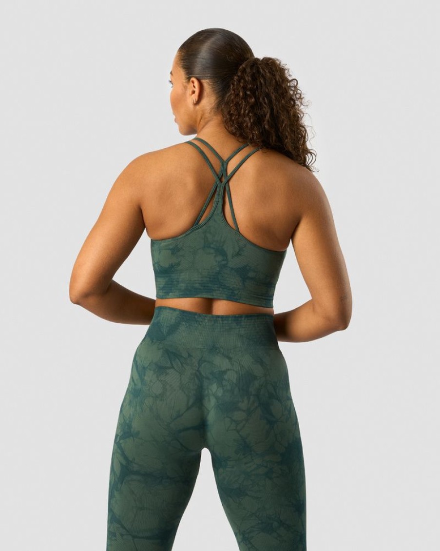 Dame ICIW Sport-Bh | Define Seamless Tie Dye Sports Bra Dark Green