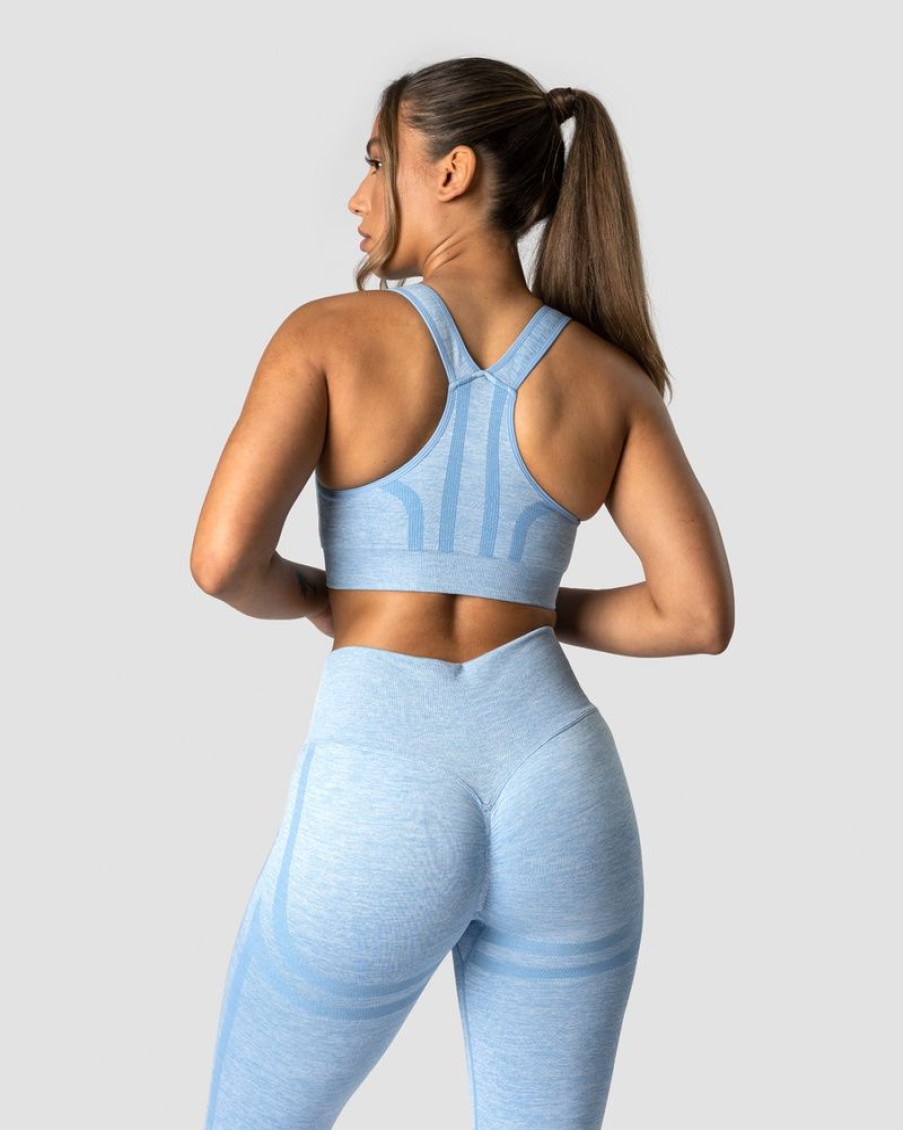 Dame ICIW Sport-Bh | Rush Seamless Sports Bra Powder Blue Melange
