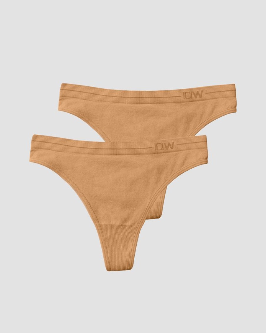 Dame ICIW Seamless | Everyday Seamless Thong 2-Pack Almond