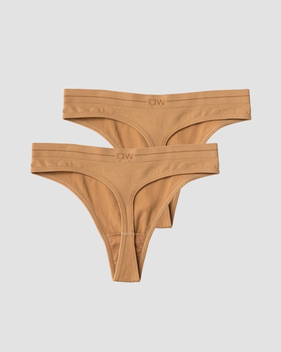 Dame ICIW Seamless | Everyday Seamless Thong 2-Pack Almond
