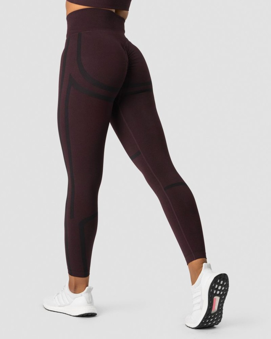 Dame ICIW Tights & Leggings | Rush Seamless Tights Burgundy