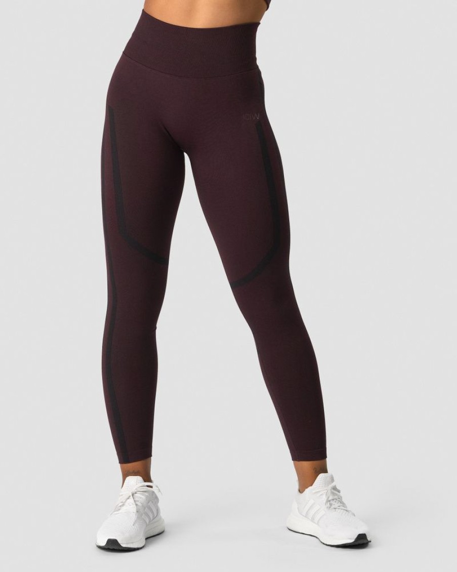 Dame ICIW Tights & Leggings | Rush Seamless Tights Burgundy
