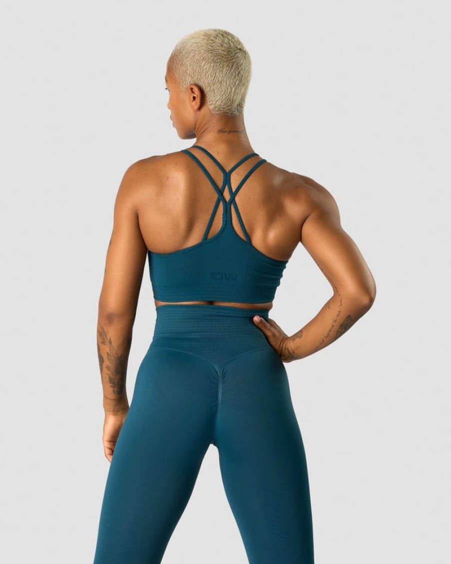 Dame ICIW Sport-Bh | Define Seamless Scrunch Sports Bra Dk Teal