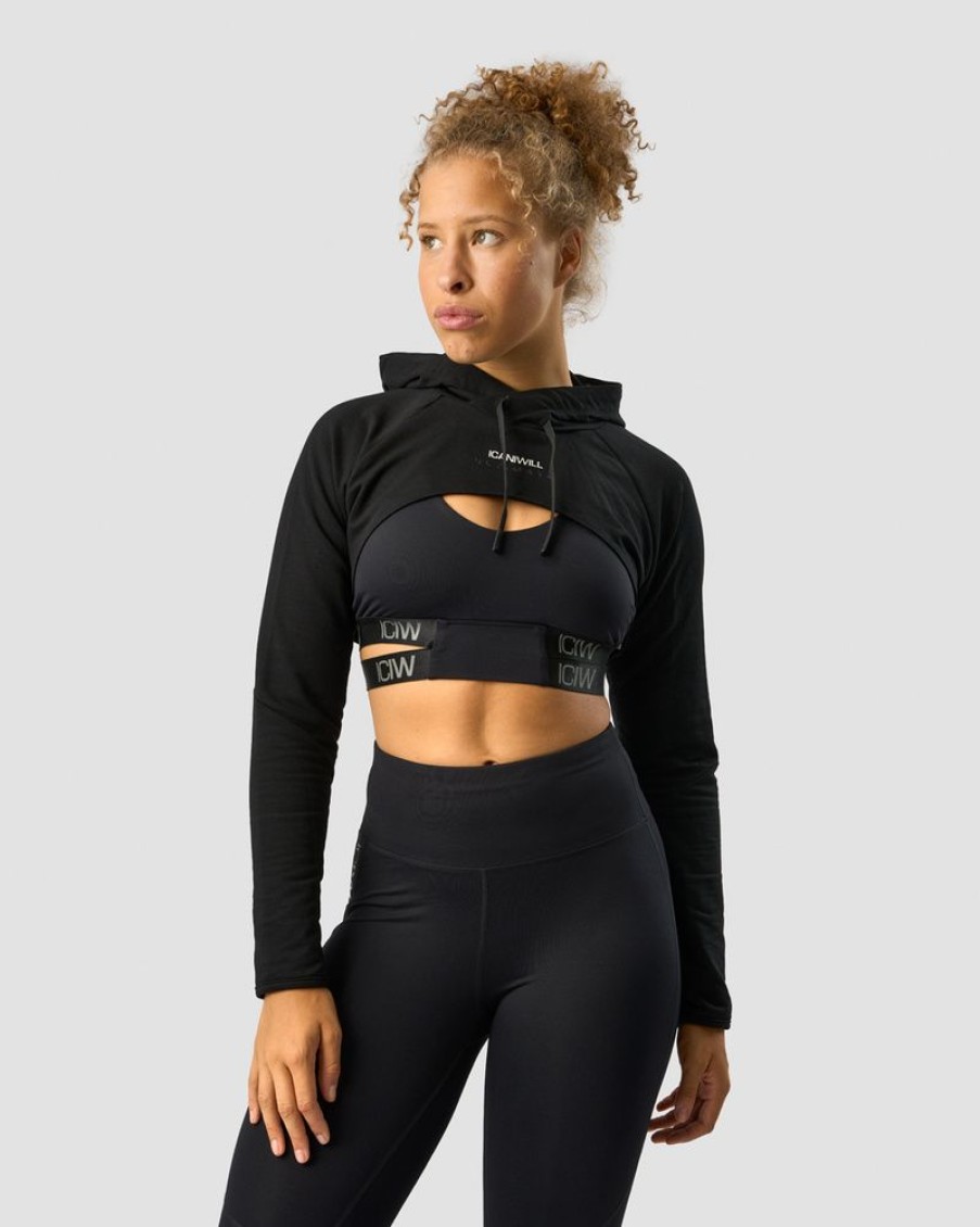 Dame ICIW Langermet | Ultimate Training Cropped Hoodie Black