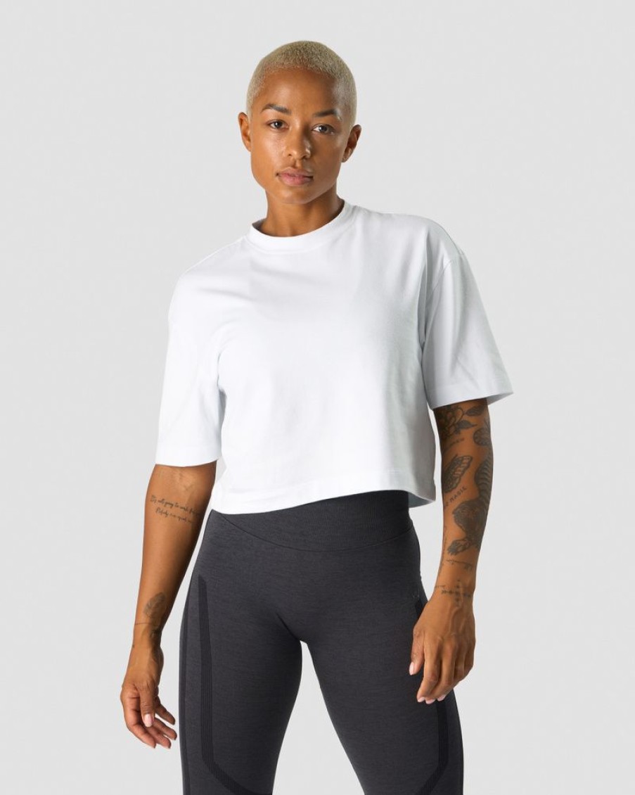 Dame ICIW T-Shirts | Everyday Cotton Cropped T-Shirt White