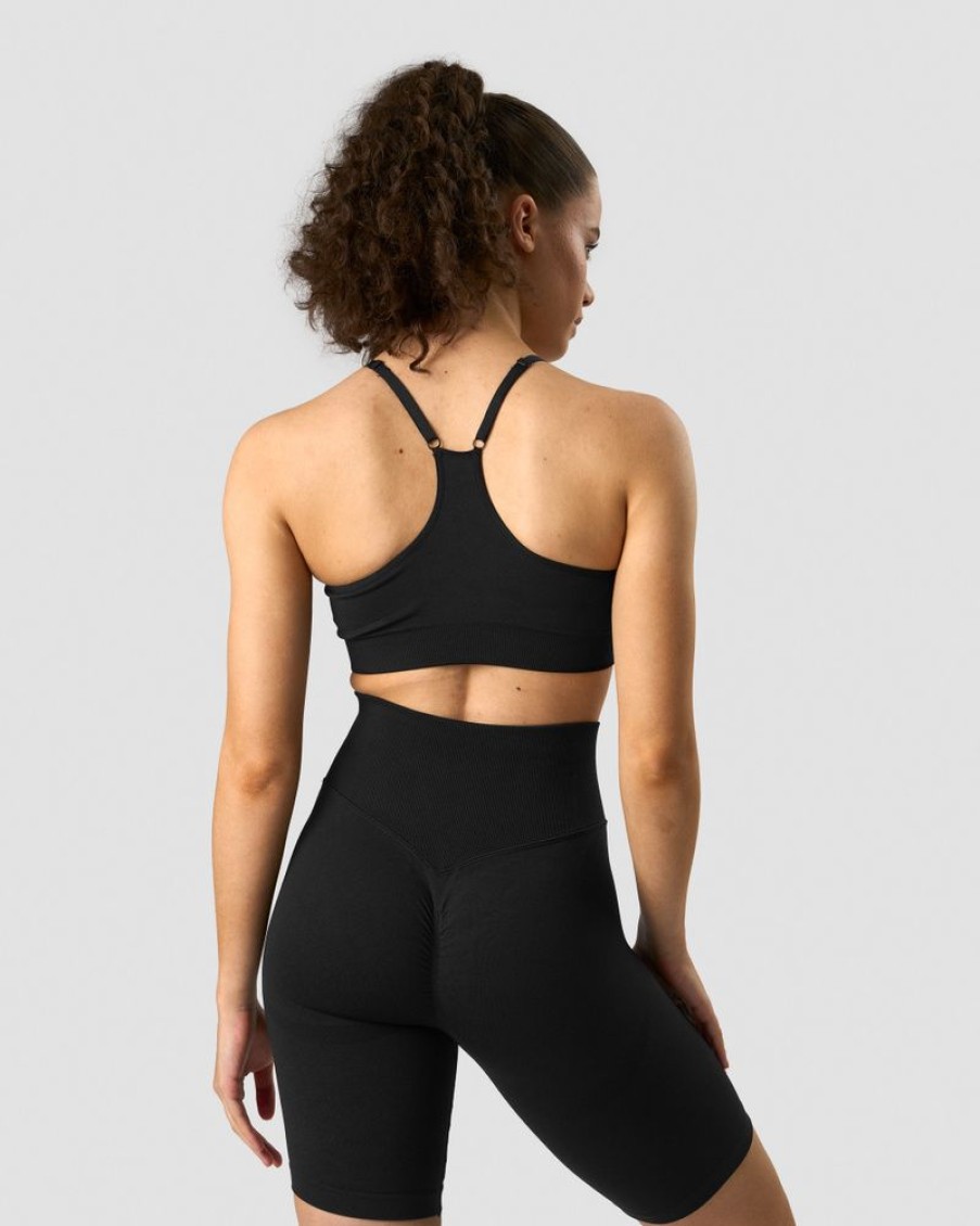 Dame ICIW Sport-Bh | Scrunch Seamless Sports Bra Black